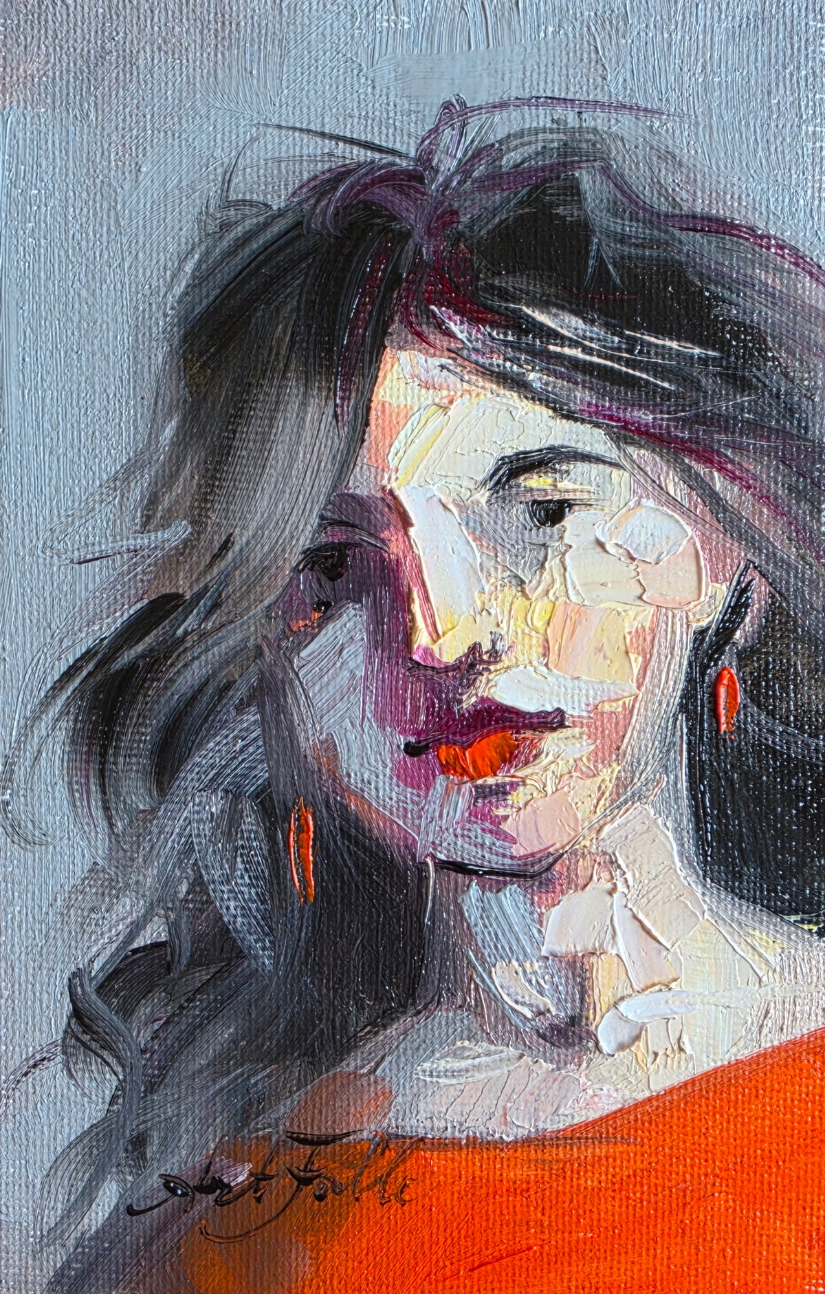Abstract Person Oil Painting Original 4x6 inch
