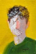 Faceless Boy Portrait Oil Painting Original 4x6 in