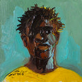 Male portrait oil painting original 4x4 in