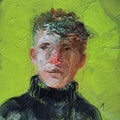 Man portrait oil painting original 4x4 in - One of kind, Just like you