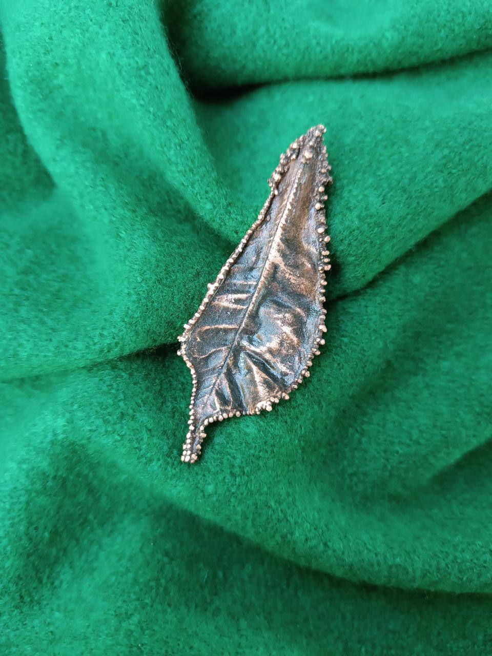 Brooch Electroformed Copper Bay Leaf – Brooch Unique Boho Jewelry, Handmade from a Real Tree Leaf