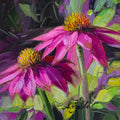 Echinacea Original Oil Painting 4x4 in