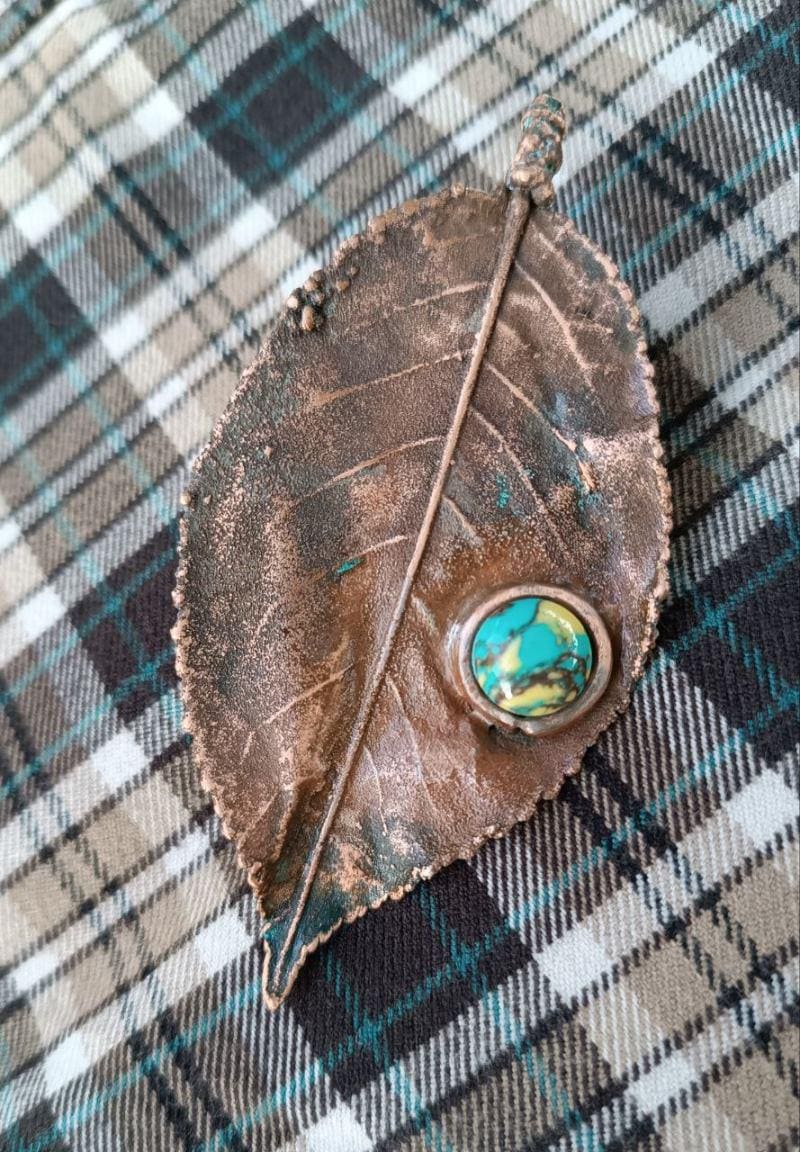 Brooch Poplar Leaf Copper