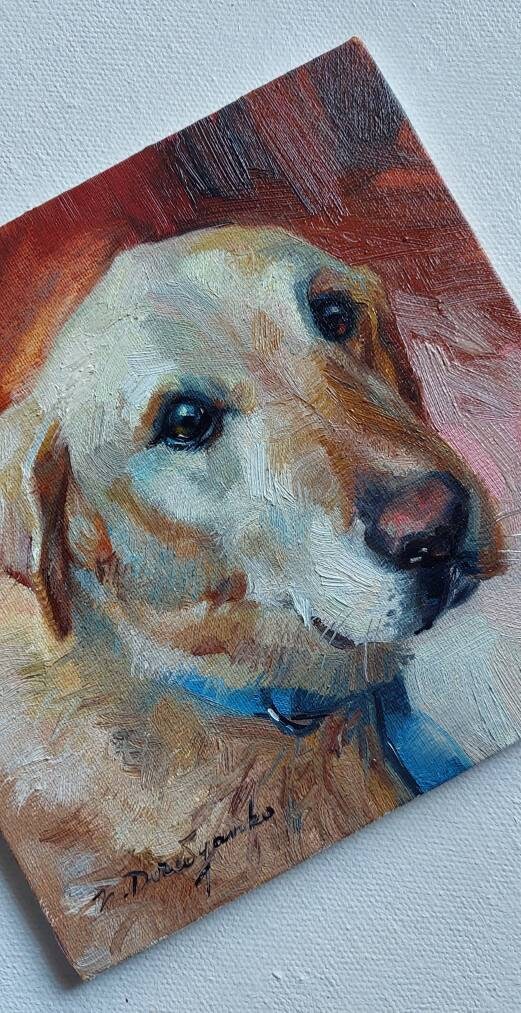 Custom pet portrait dog painting original gift for owners