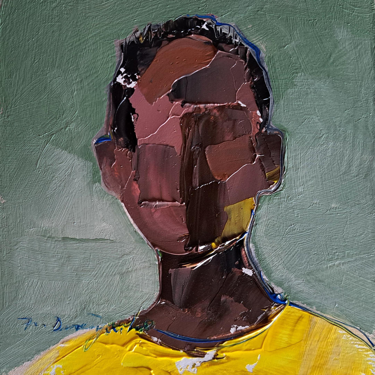 Male portrait oil painting original 4x4 inch