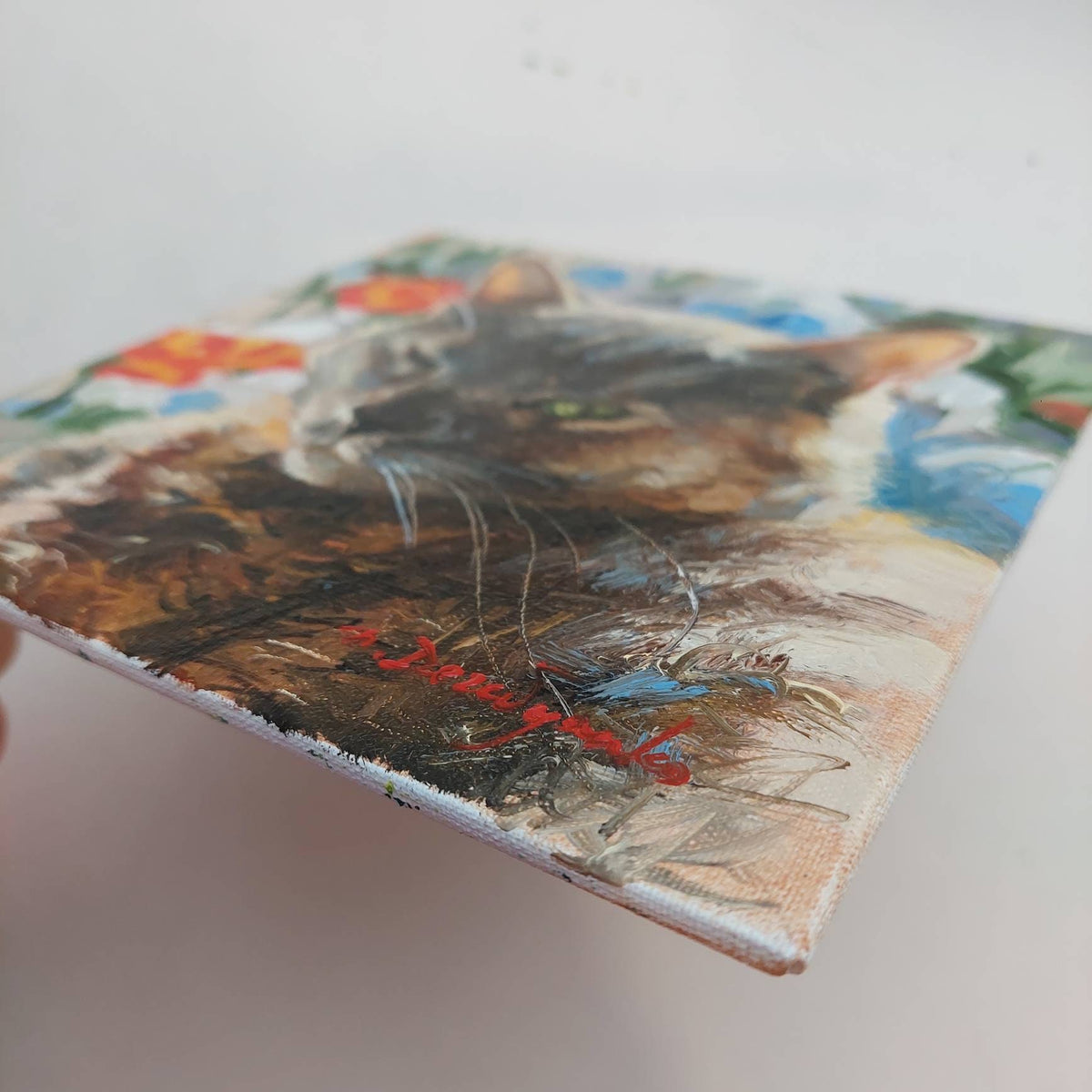 Cat pet portrait painting original, Custom cat painting, Animal portrait from photo