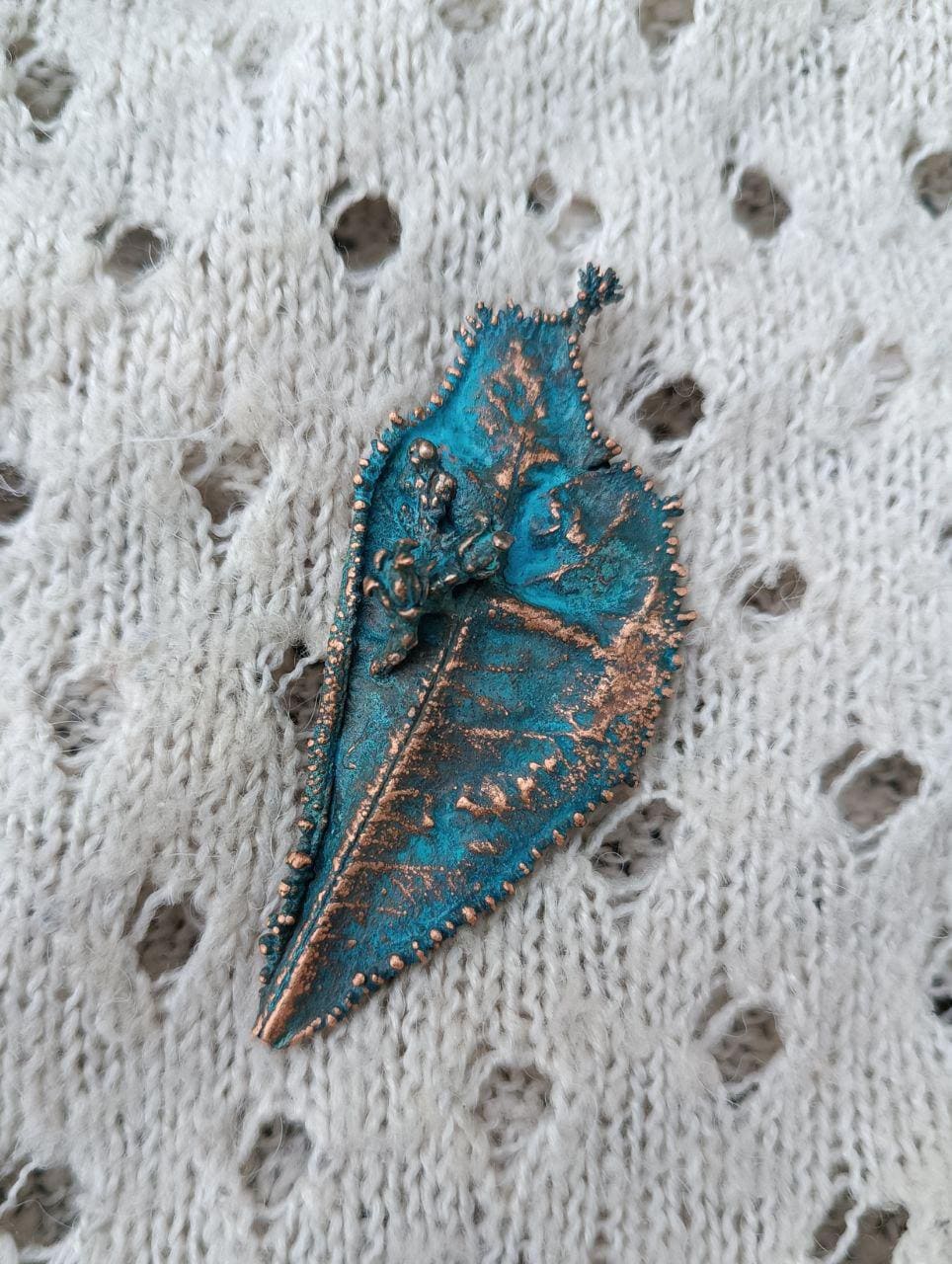 Brooch Electroformed Copper Bay Leaf – Brooch Unique Boho Jewelry, Handmade from a Real Tree Leaf