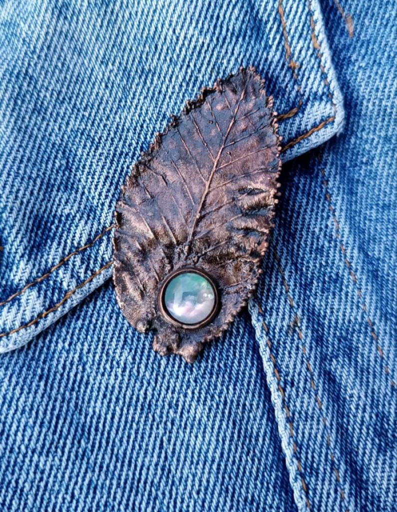Brooch Leaf Copper