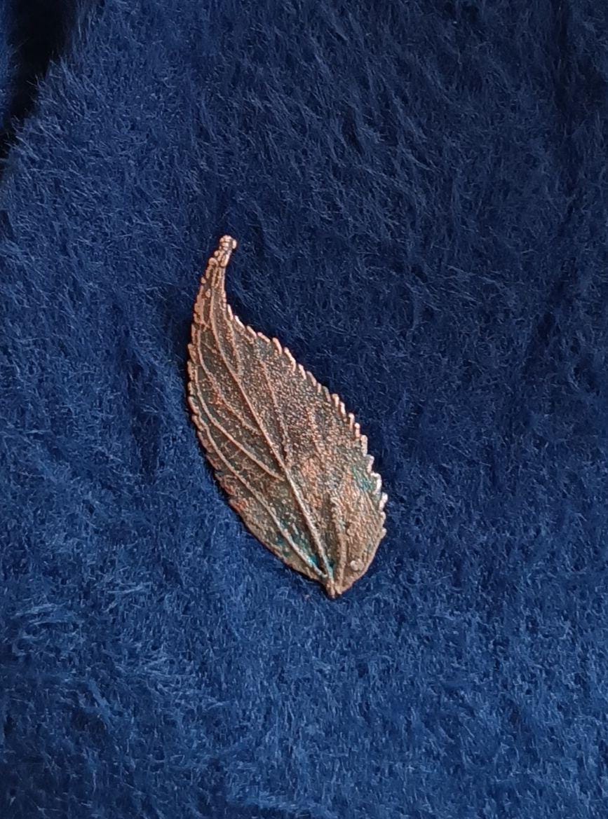 Brooch Electroformed Copper Leaf