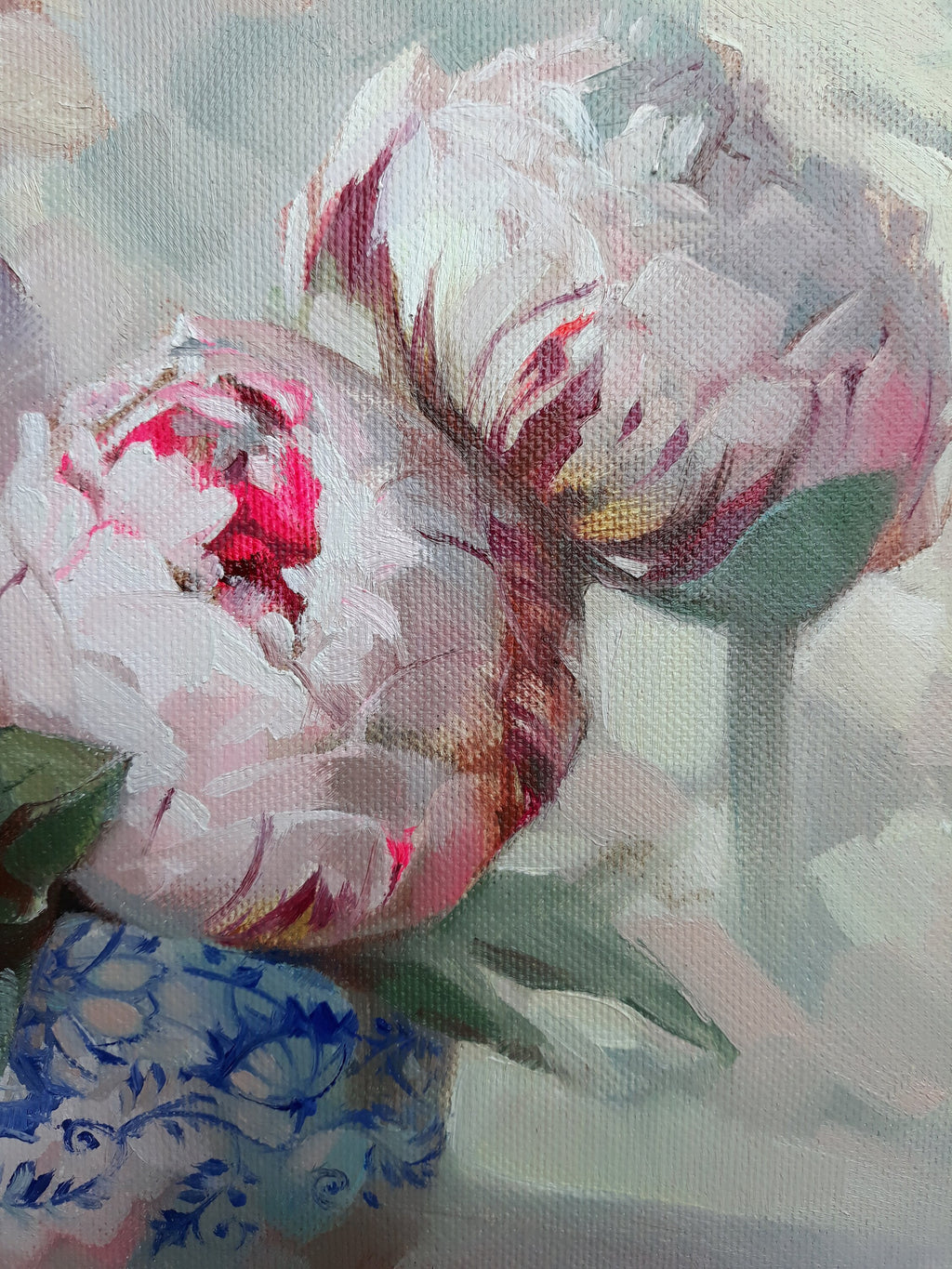 Peony flowers oil painting canvas original art, Floral painting bloom, Flower bouquet pink peony wall art, Birthday gift for wife women