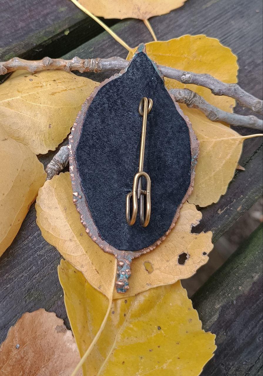 Brooch Poplar Leaf Copper