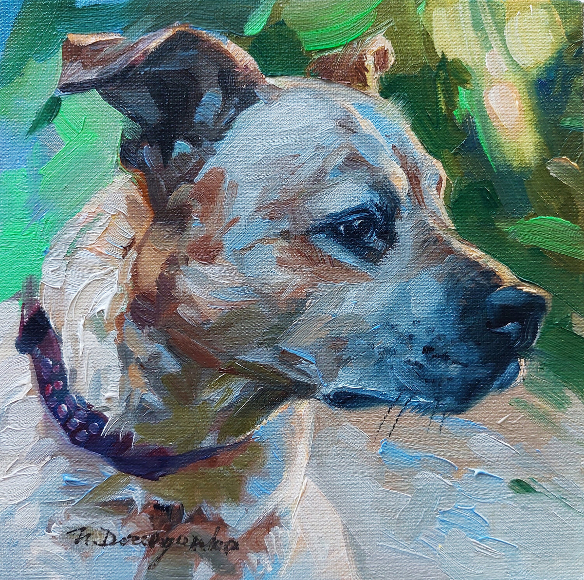 Dog portrait painting original