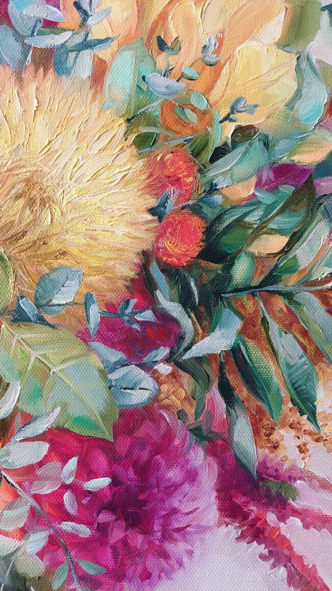 Bridal bouquet painting from photo