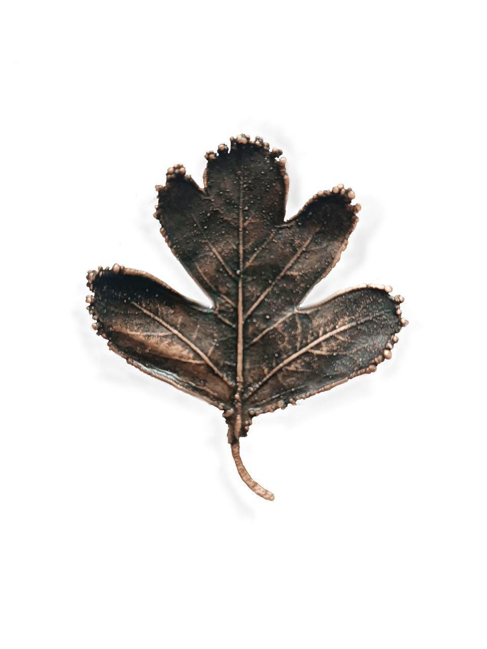 Brooch Copper Natural hawthorn leaf brooср — Unique Boho-Style Handmade Jewelry gift for best friend