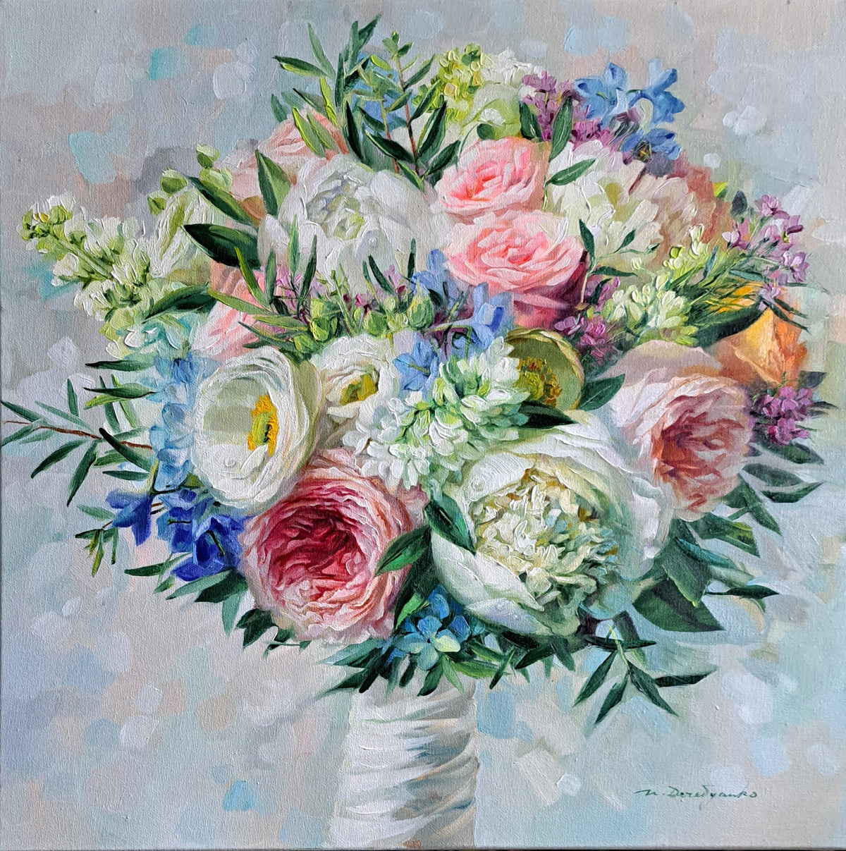 Bridal bouquet painting from photo
