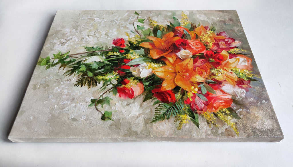 Custom Wedding bouquet painting canvas