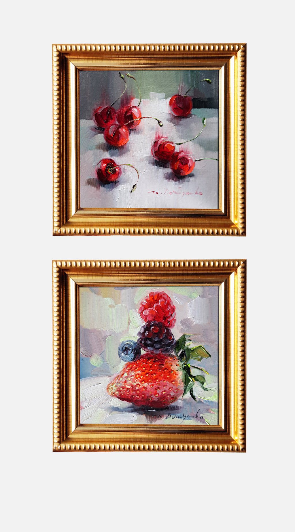Berry art original oil painting 4x4