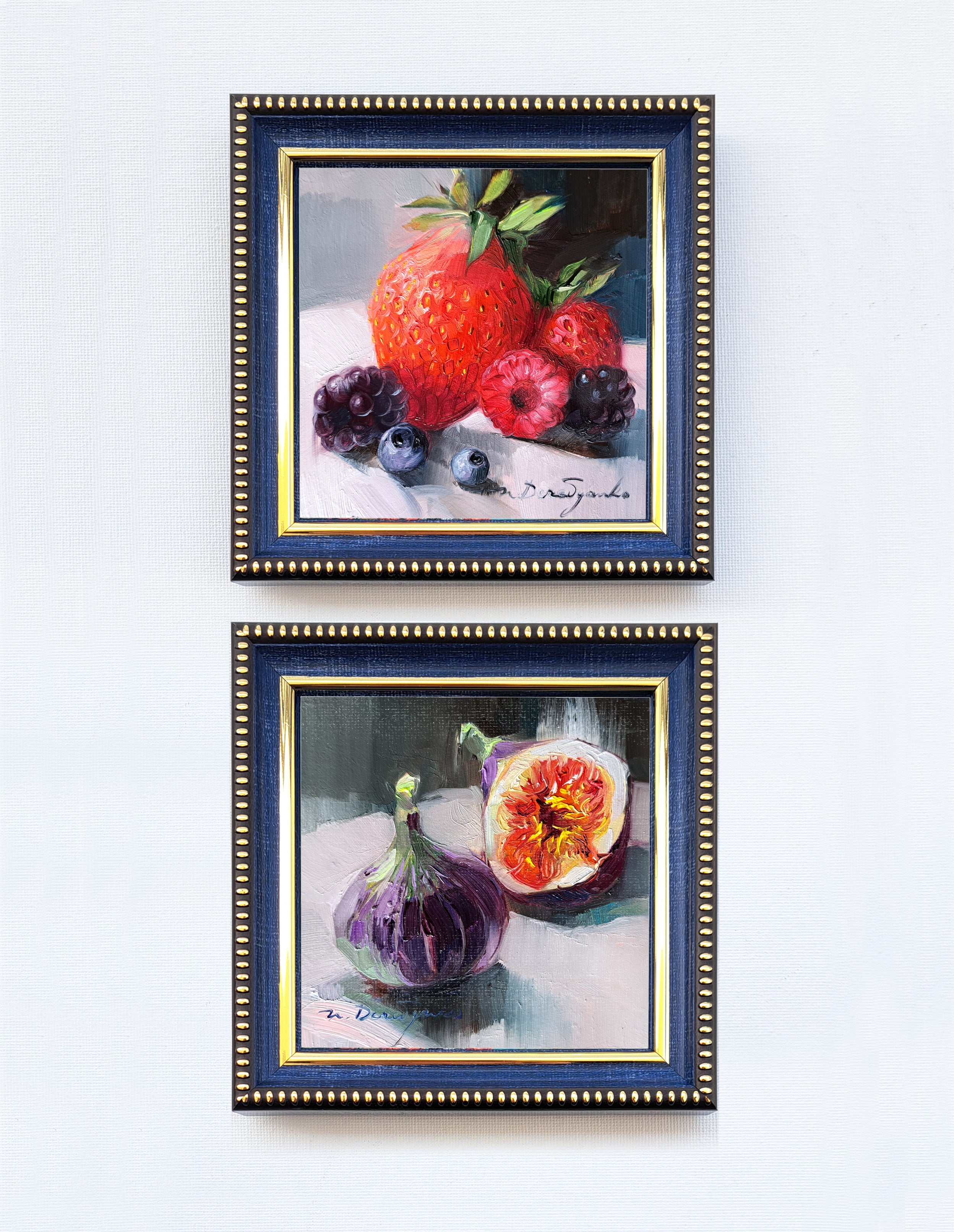 Fruit berry art original oil painting 4x4