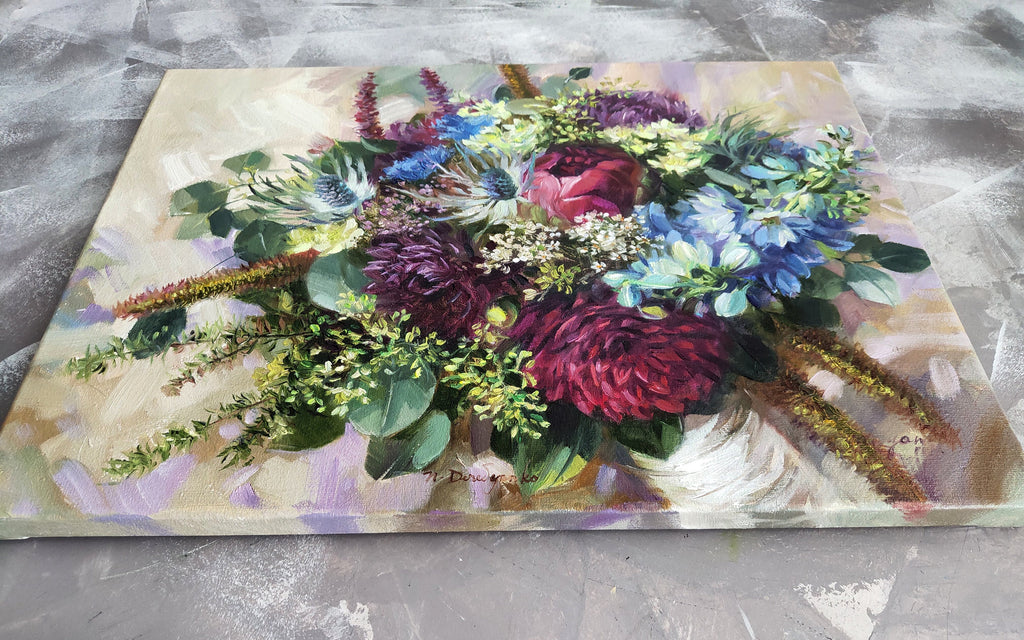 Bridal bouquet painting from photo