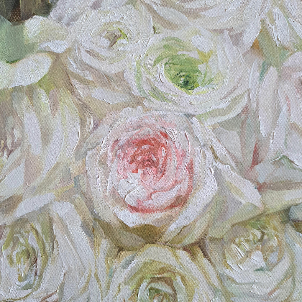 Bridal flower bouquet painting