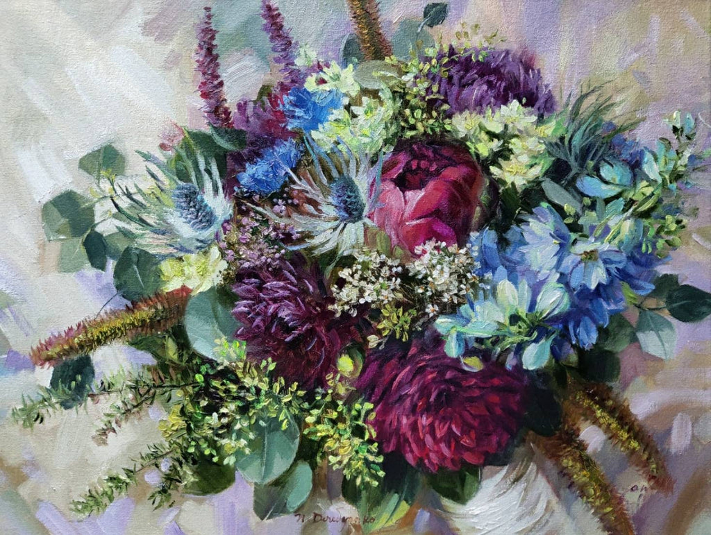 Bridal bouquet painting from photo