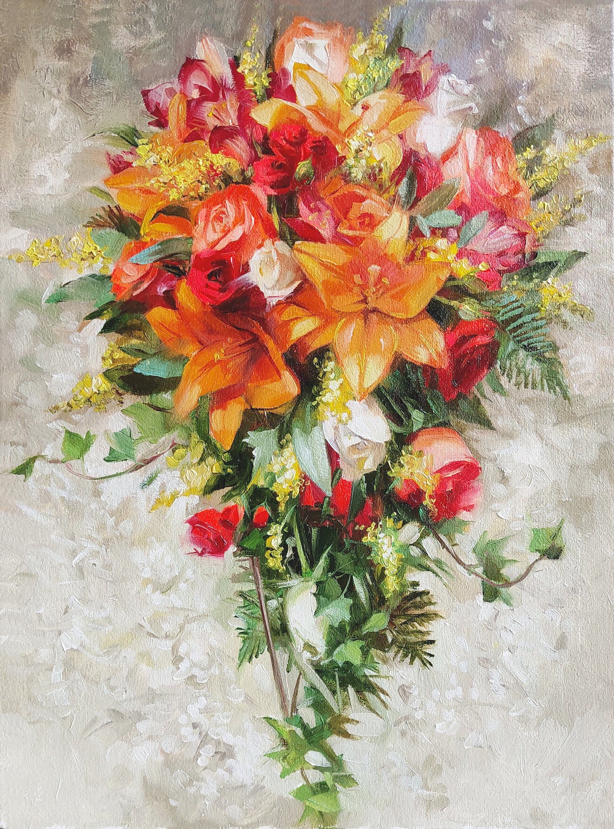 Custom Wedding bouquet painting canvas
