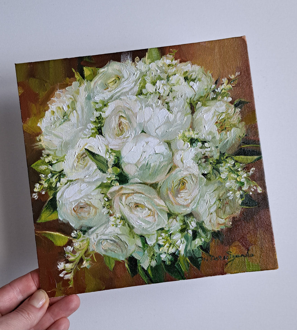 Custom Bridal Bouquet Painting from Photo