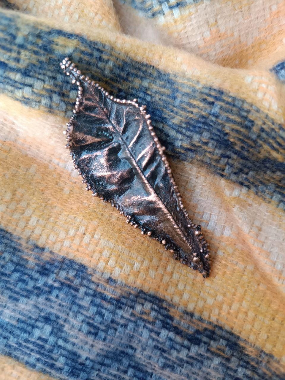 Brooch Electroformed Copper Bay Leaf – Brooch Unique Boho Jewelry, Handmade from a Real Tree Leaf