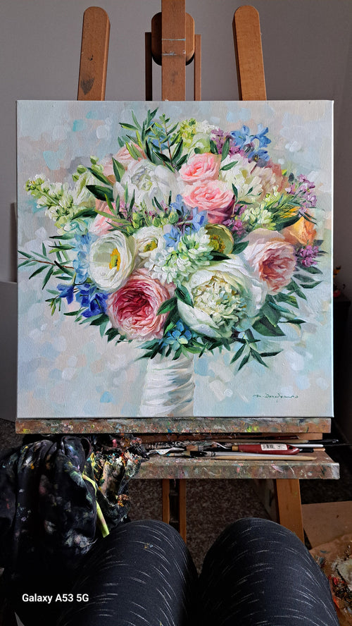 Bridal bouquet painting from photo