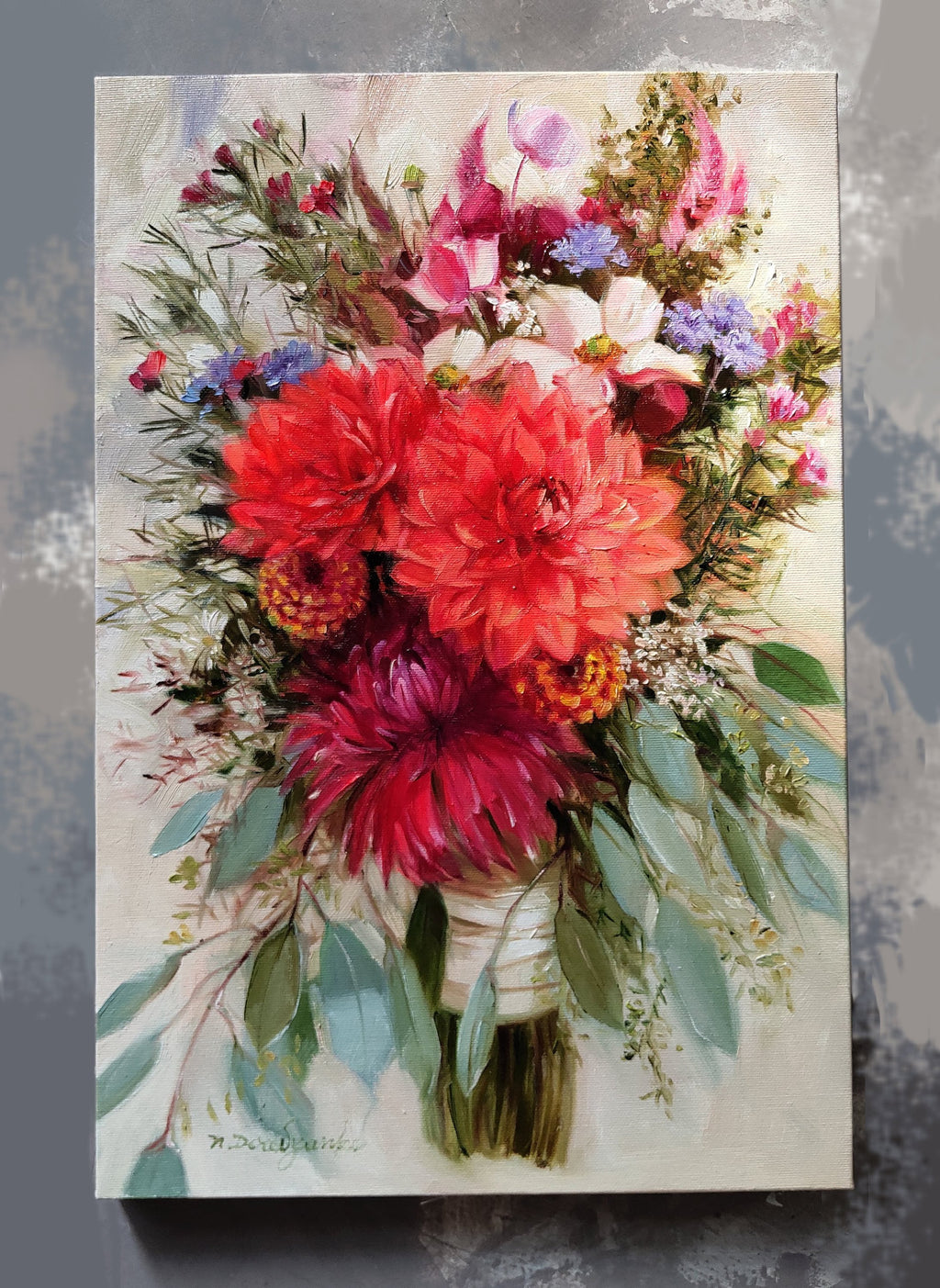 Custom Wedding Bouquet Painting from Photo