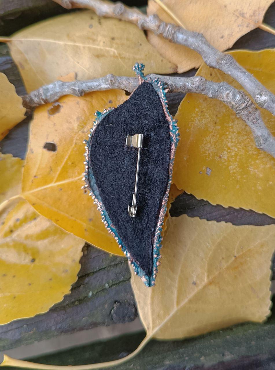 Brooch Electroformed Copper Bay Leaf – Brooch Unique Boho Jewelry, Handmade from a Real Tree Leaf