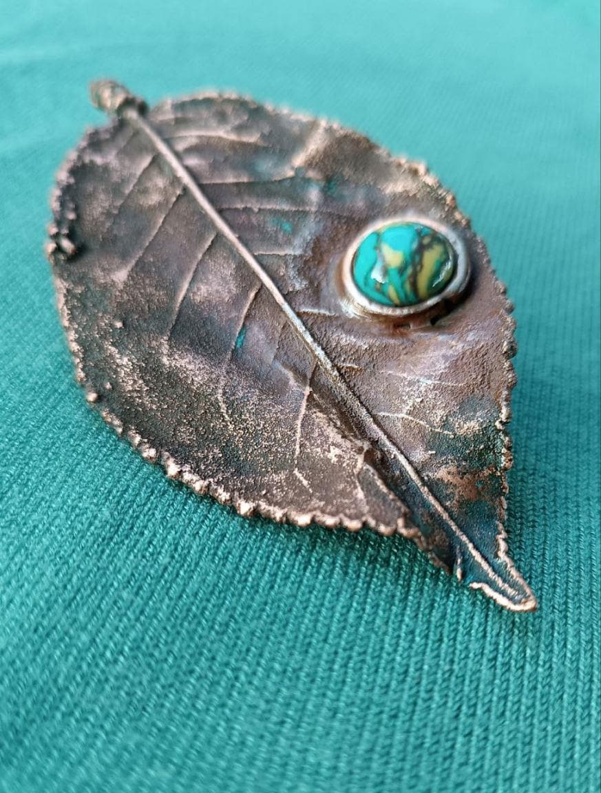 Brooch Poplar Leaf Copper