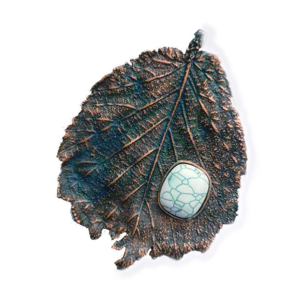 Brooch Hazel Leaf Copper