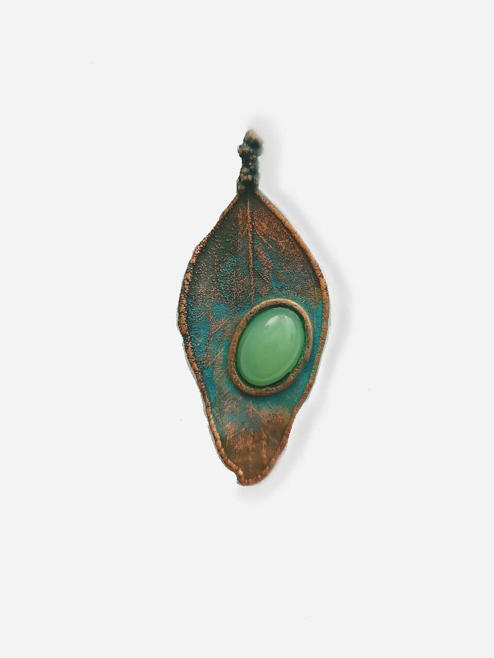 Brooch Leaf Copper Electroformed Laurel