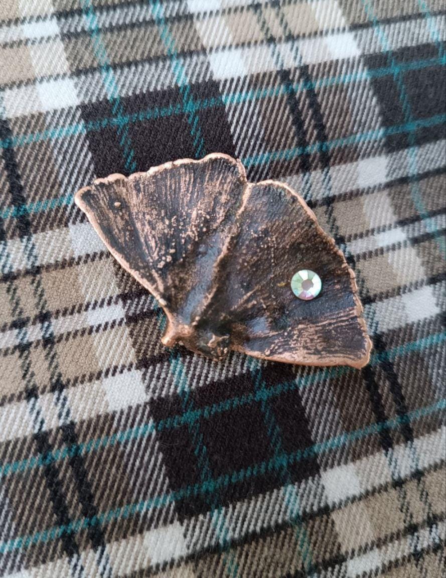 Brooch Copper Natural Ginkgo Leaf  — Unique Boho-Style Handmade Jewelry gift for best friend