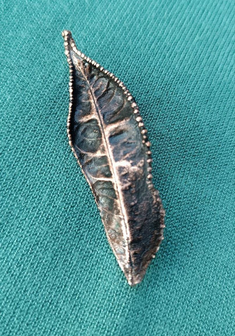 Brooch Electroformed Copper Leaf – Brooch Unique Boho Jewelry, Handmade from a Real Tree Leaf