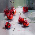 Cherry art original oil painting 4x4