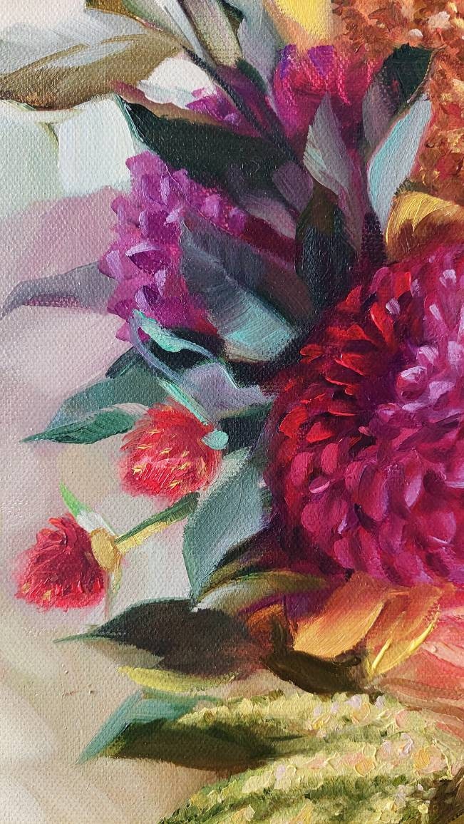Bridal bouquet painting from photo