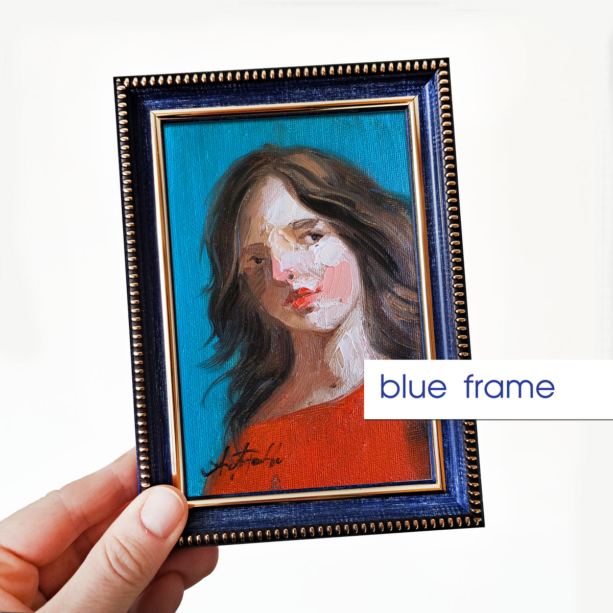 Abstract Person Girl Oil Painting Original 4x6 inch