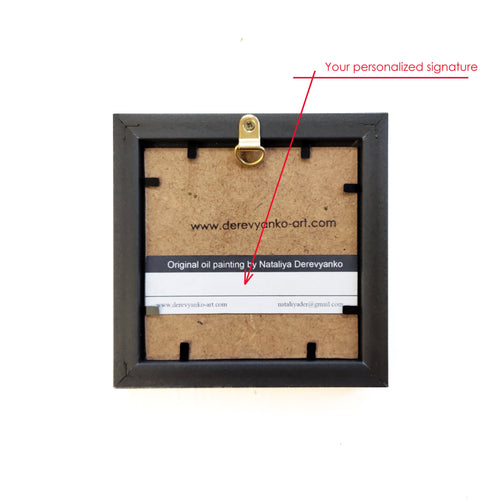 Black white bird painting 4x4 original wall art decor, Woodpecker bird on branch green chartreuse art gift housewarming