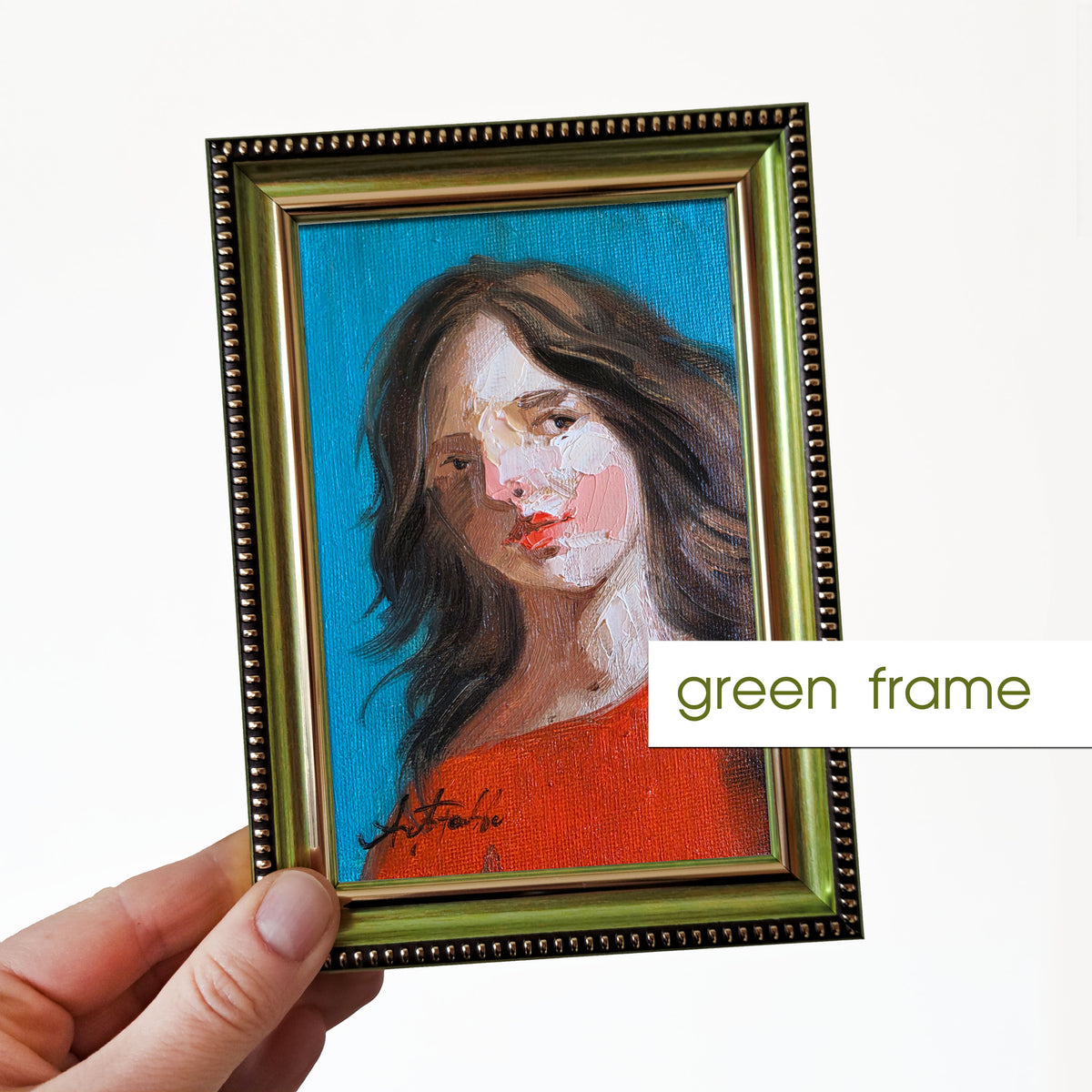 Abstract Person Girl Oil Painting Original 4x6 inch