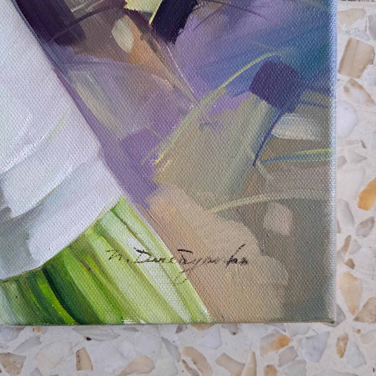 Bridal flower bouquet painting