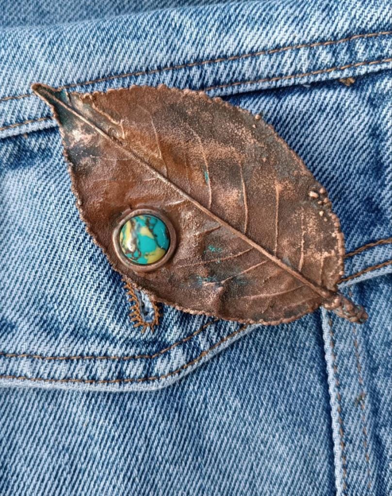 Brooch Poplar Leaf Copper
