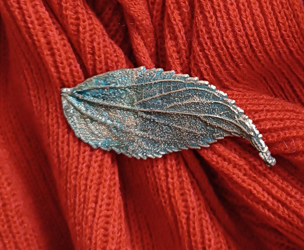 Brooch Electroformed Copper Leaf