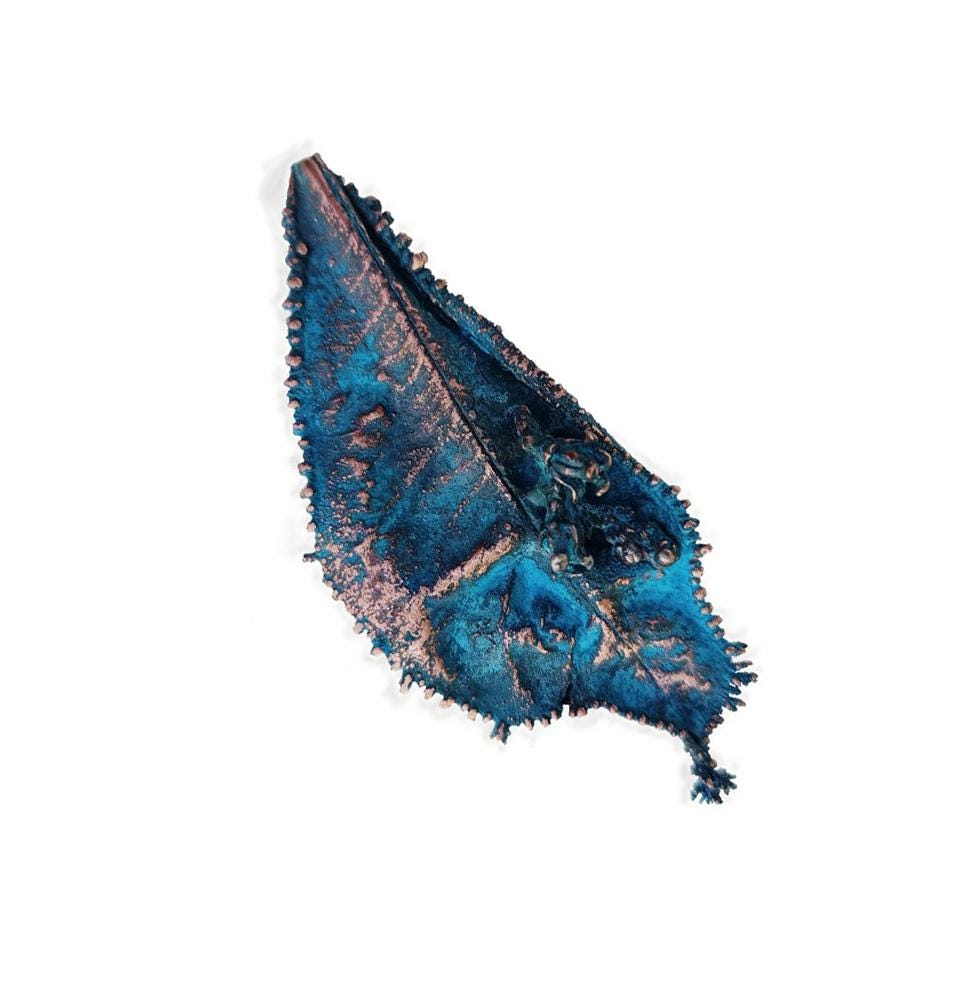 Brooch Electroformed Copper Bay Leaf – Brooch Unique Boho Jewelry, Handmade from a Real Tree Leaf