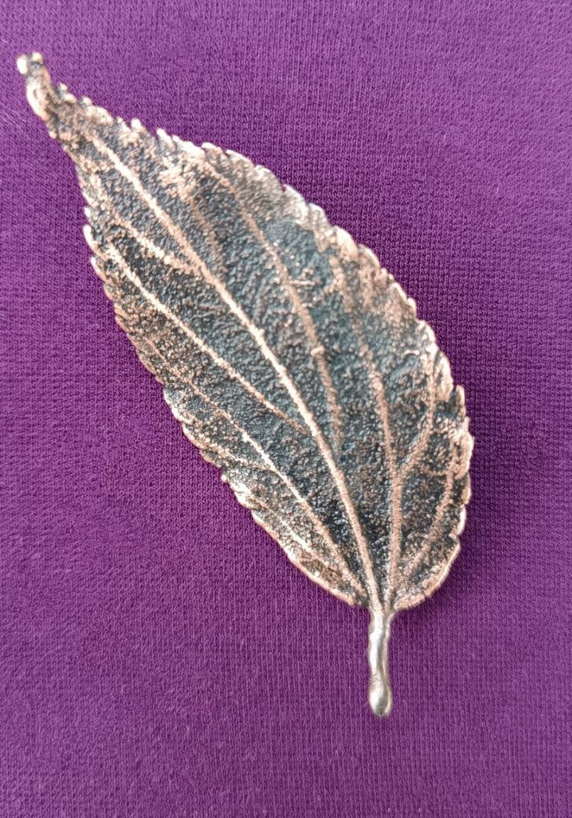 Brooch Copper Natural Ulmus Leaf  — Unique Boho-Style Handmade Jewelry gift for best friend