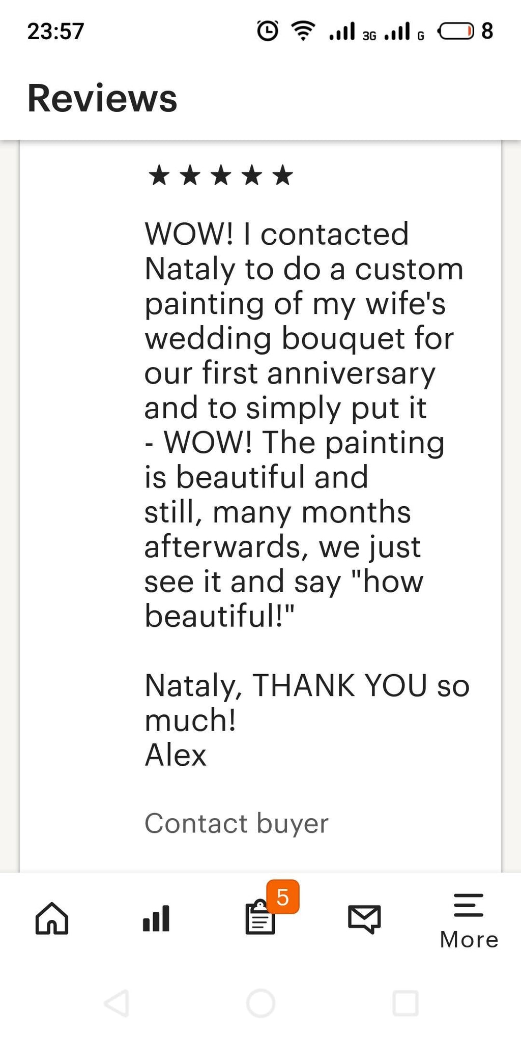 Bridal bouquet painting from photo