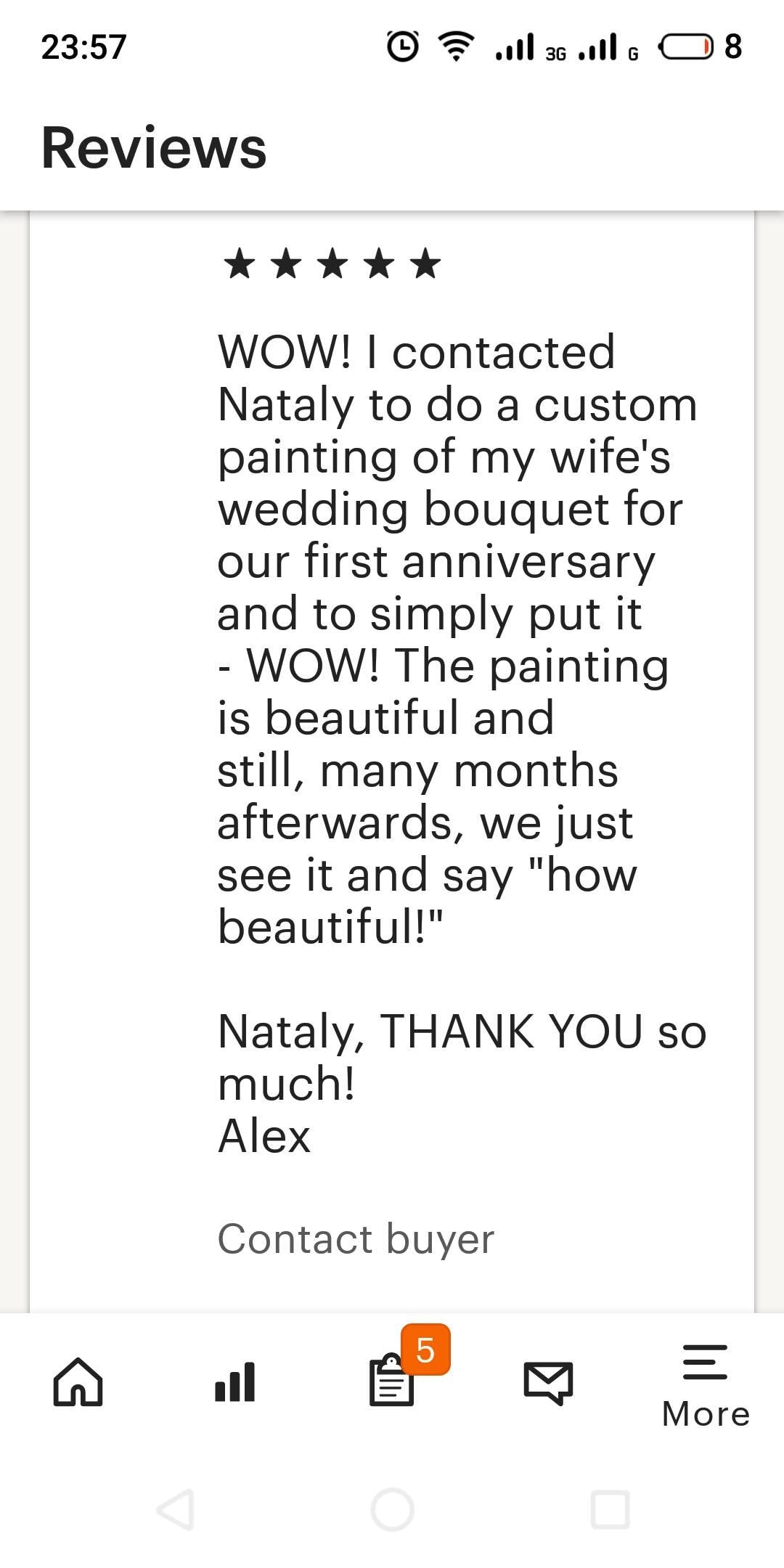 Bridal bouquet painting from photo
