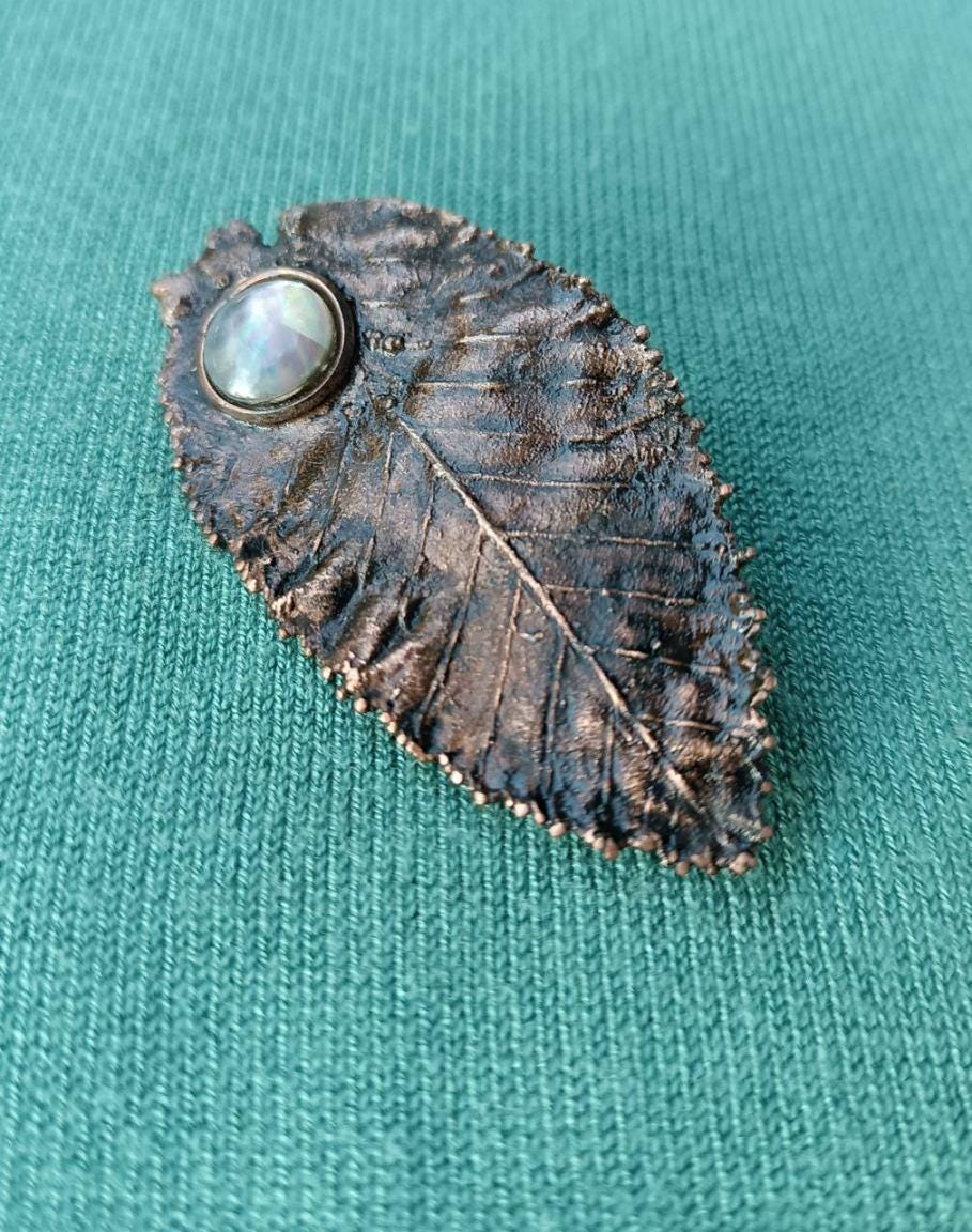 Brooch Leaf Copper