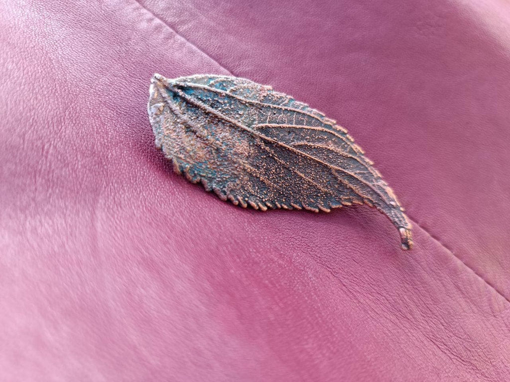 Brooch Electroformed Copper Leaf